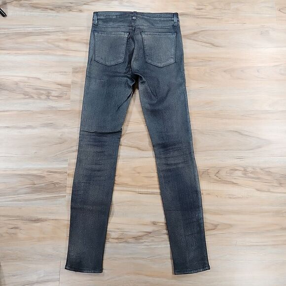 ☔️🔸️J Brand Bronze Metallic "Gold Dust" Stretch Super Skinny Jeans Size 6 - Picture 4 of 12